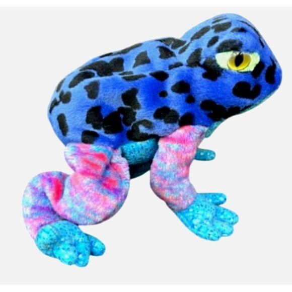 VTG Ty Beanie Baby Dart Frog Plush 8" Toy 2000 Retired Blue Purple Nov 22 DOB - Picture 1 of 8